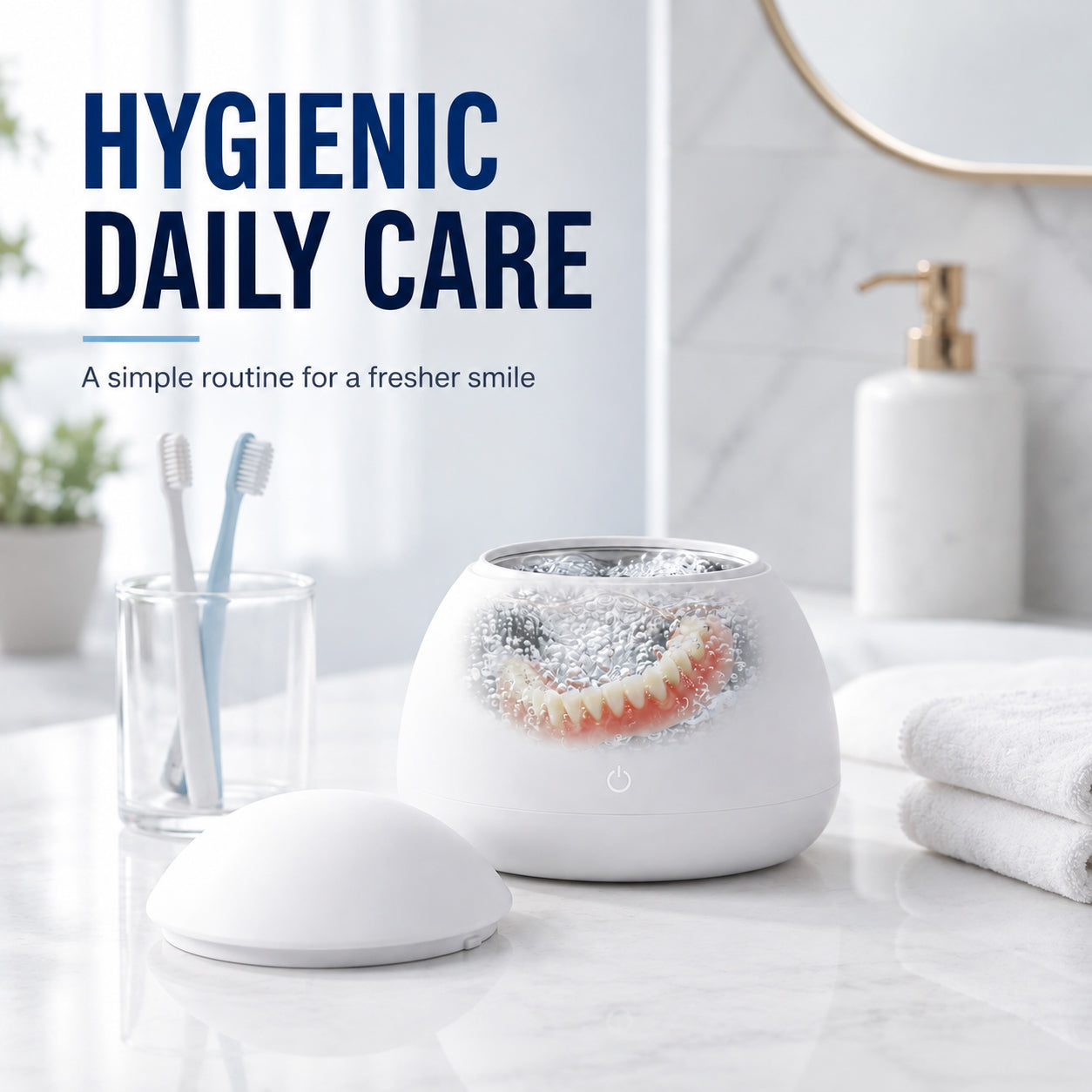 GGVbeauty Portable Ultrasonic Denture Cleaner