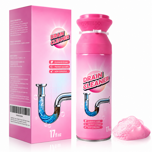 Foam Drain Cleaner, Alcohol‑Free Lemon Scent for Household Drains