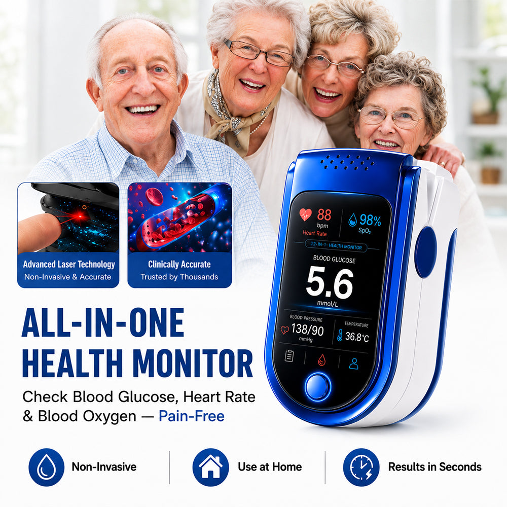 ⚕️ Non-Invasive Daily Health Tracker | 💧 Needle-Free Wellness Trend Monitoring Device