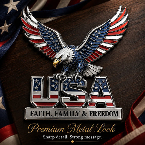 Patriotic 250 Years Metal Emblem