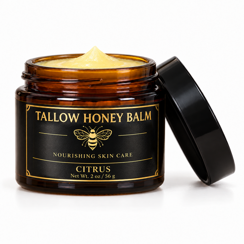Beef Tallow and Honey Balm for Skin - Handmade All-Natural Moisturizer