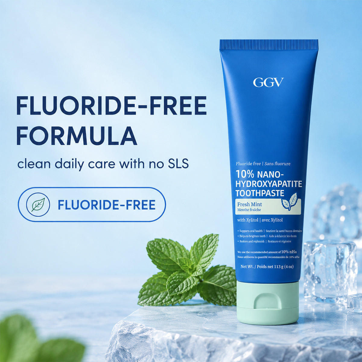 10% Nano Hydroxyapatite Whitening Toothpaste, Gentle Enamel Support