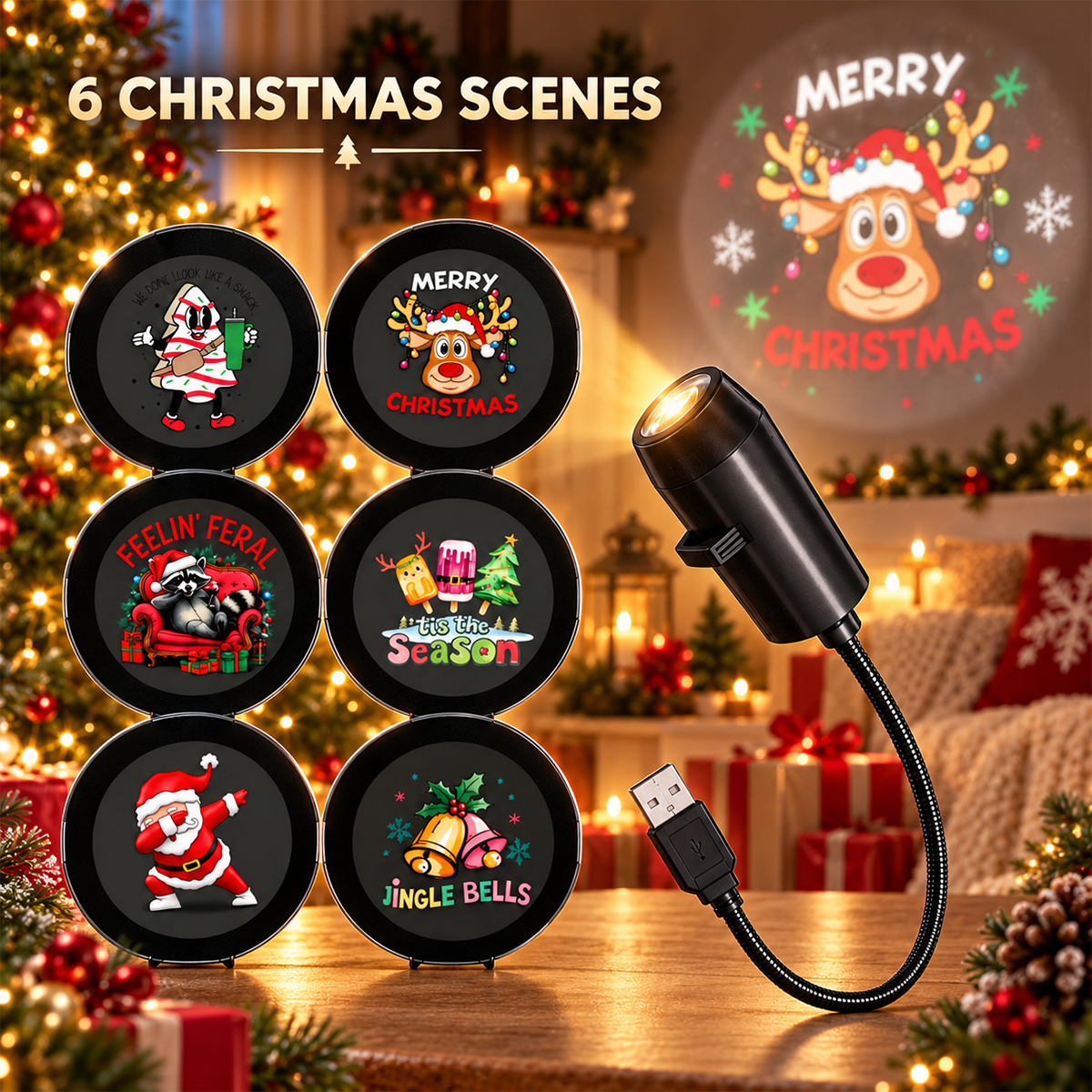 Plug‑and‑Play HD Holiday Projector, Multi‑Scene Projection Light for Christmas, Halloween & Faith‑Themed Decor 2026