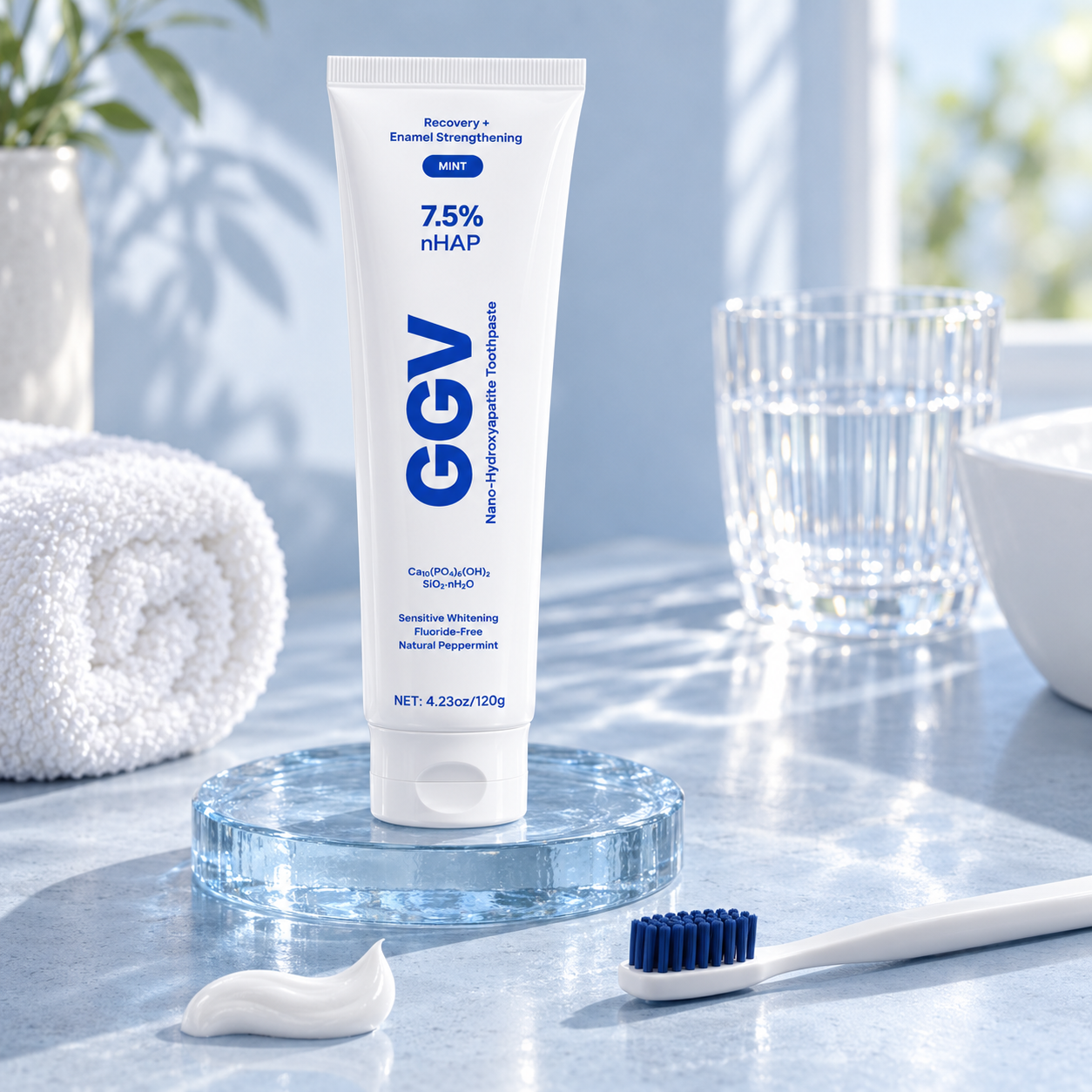 7.5% nHAP Fluoride‑Free Nano‑Hydroxyapatite Toothpaste, Mint