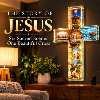 ✝️The Story of Jesus in 6 Scenes Cross Lamp