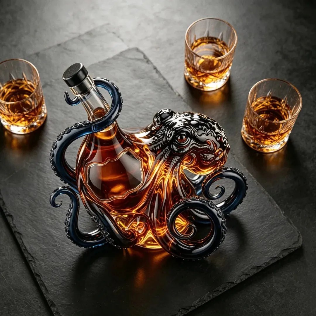 Rum Edition 3D Octopus Bottle