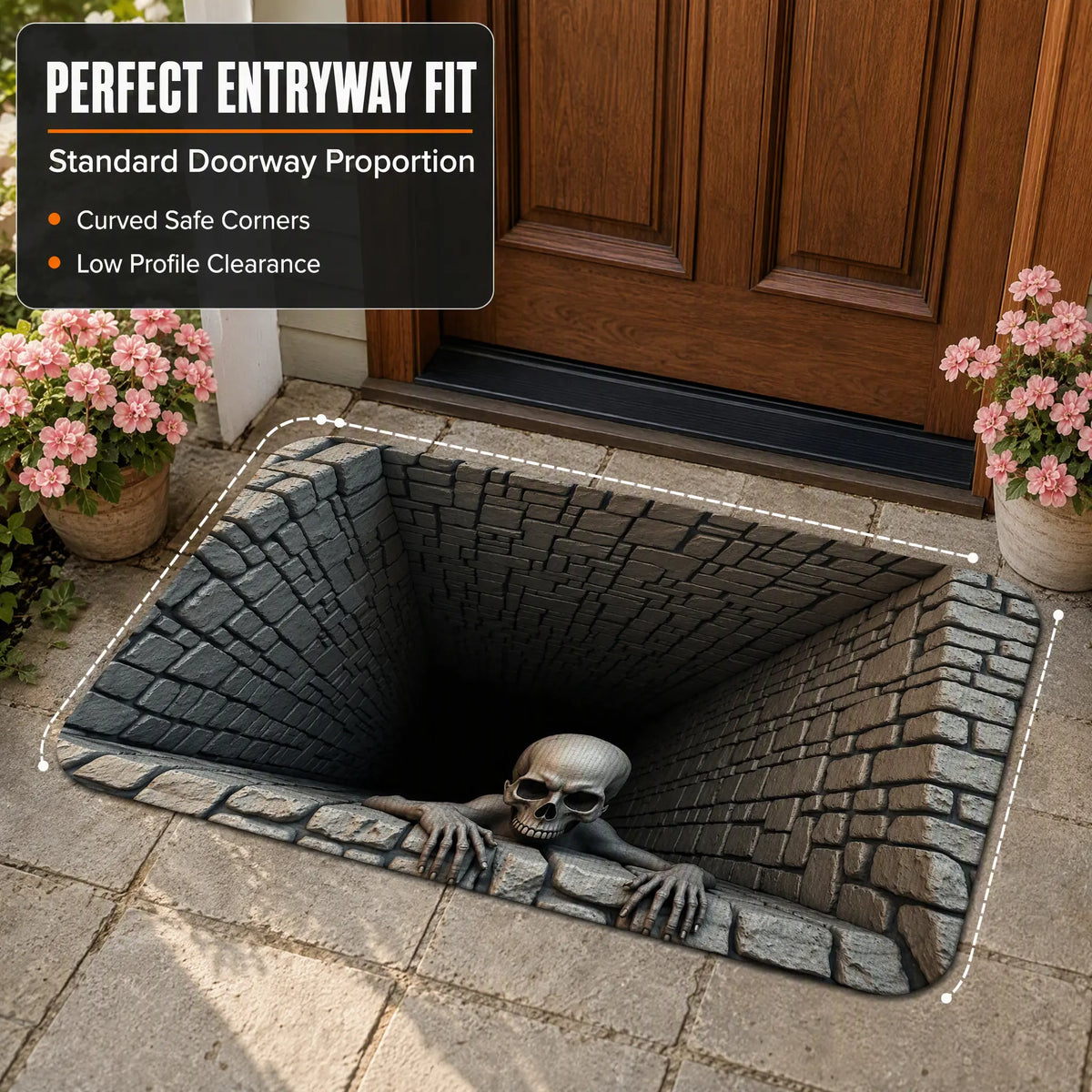 👻 Halloween 3D Clown Skull Welcome Doormat