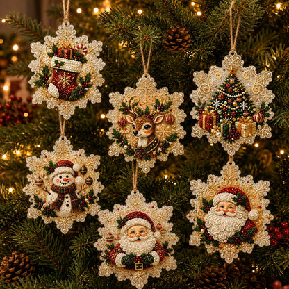 🎄DIY Diamond Painting Christmas Ornaments – 6Pc Set