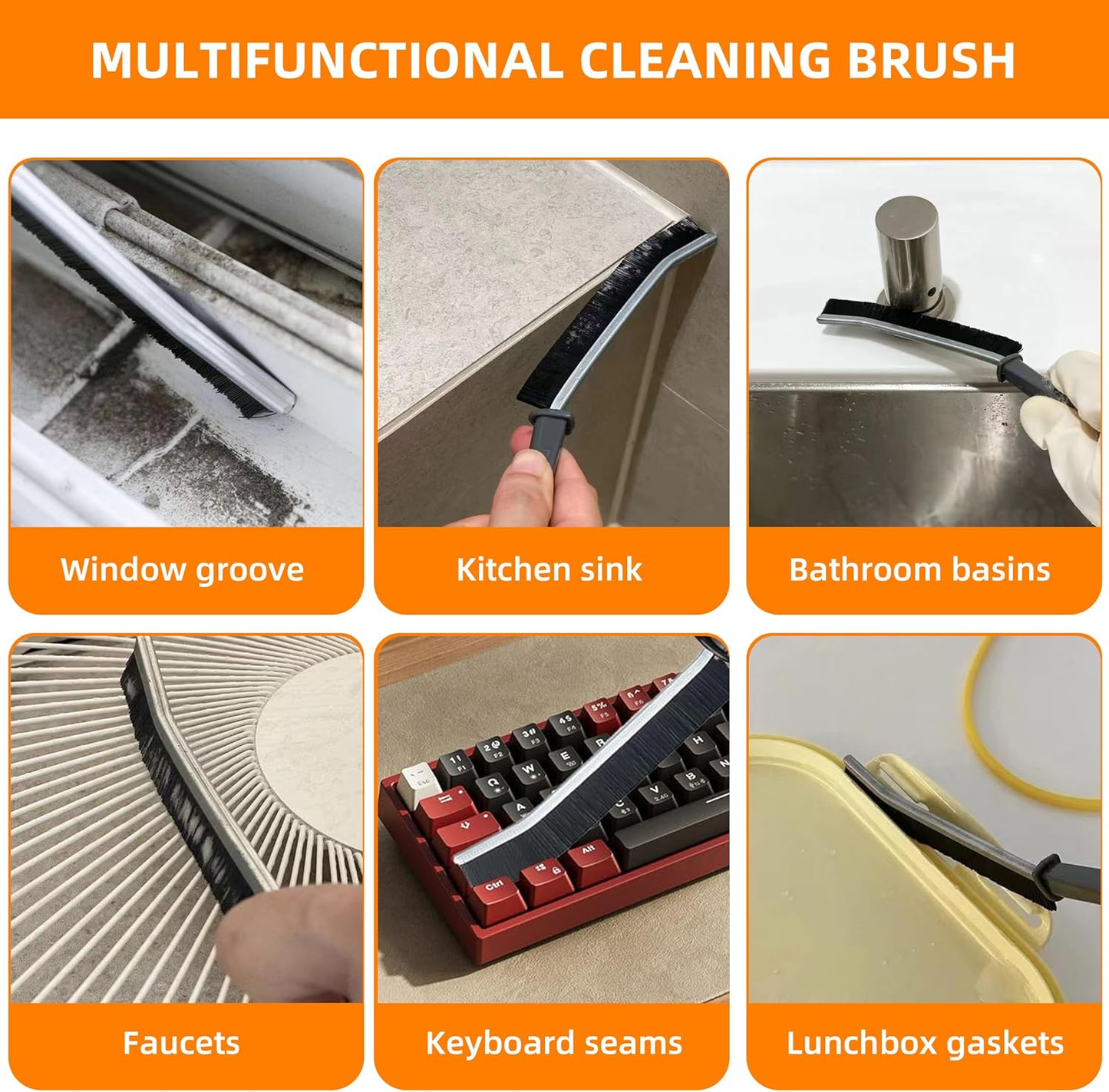 Hard-Bristled Crevice Cleaning Brush
