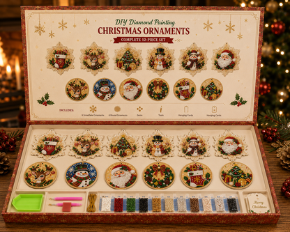 🎄DIY Diamond Painting Christmas Ornaments – 6Pc Set