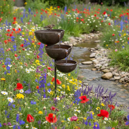 🌧️ Rain Catcher Self-Filling Bird Bath 🐦 Weatherproof Outdoor Garden Bird Water Bowl