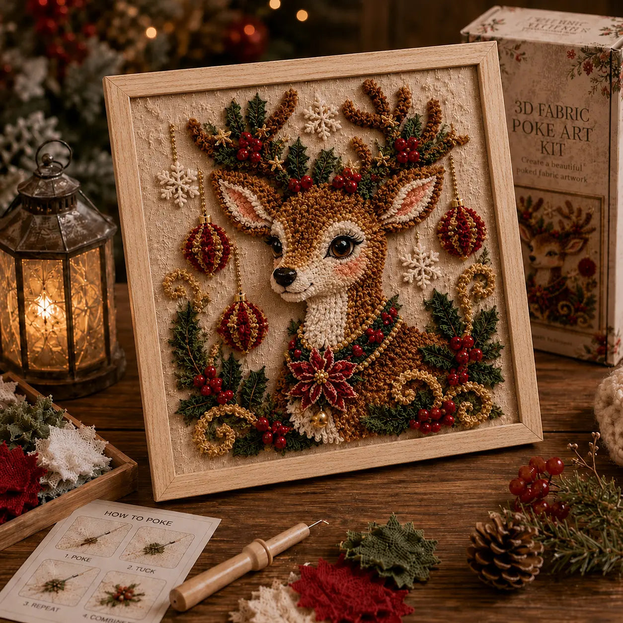 ⛄ DIY Snowman Fabric Poke Art Kit, Handmade 3D Christmas Holiday Decoration Craft Set