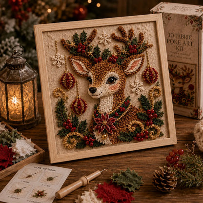 ⛄ DIY Snowman Fabric Poke Art Kit, Handmade 3D Christmas Holiday Decoration Craft Set