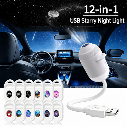 2-in-1 Galaxy Star Projector USB Night Light for Indoor Decor