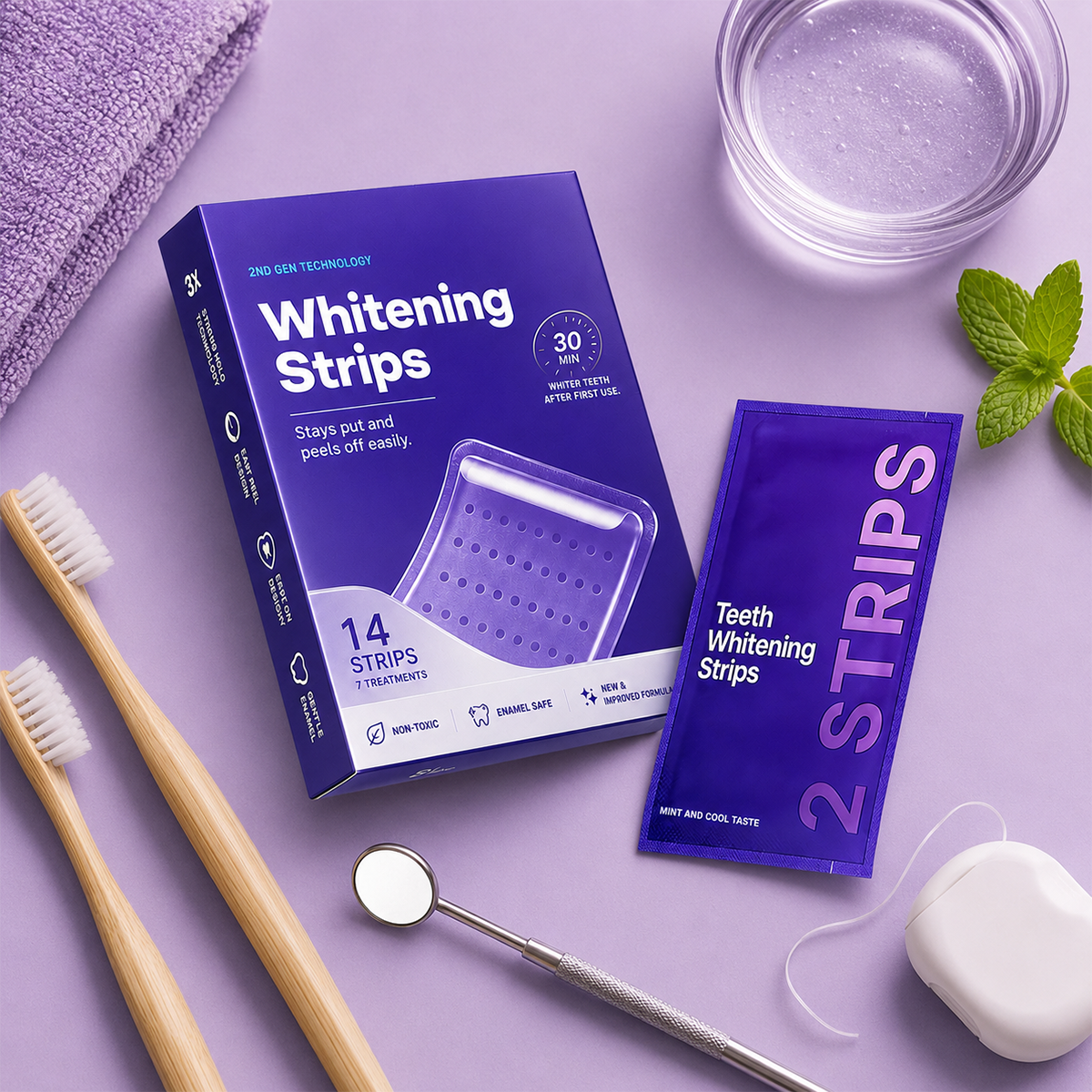 Purple Teeth Whitening Strips