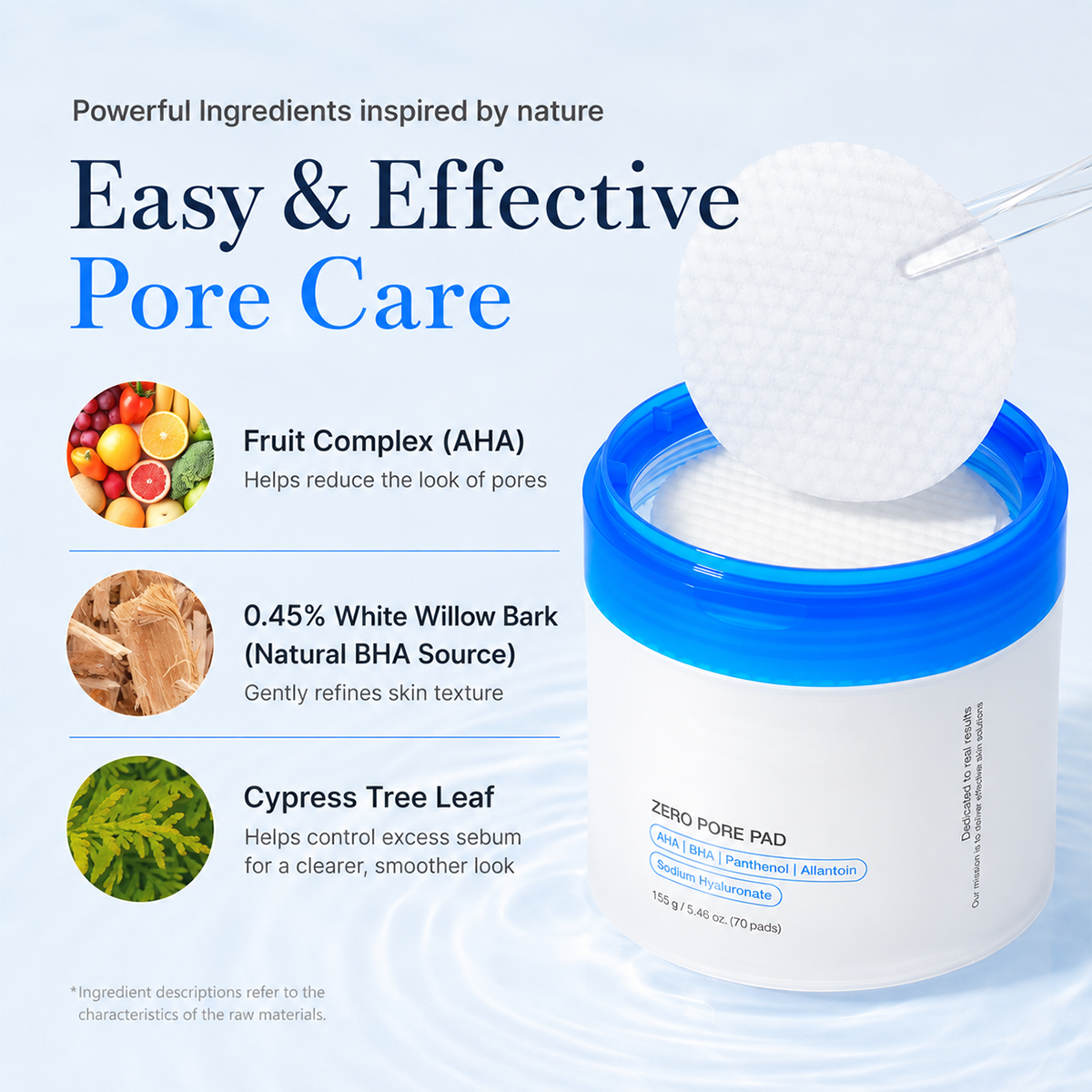 AHA + BHA Facial Toner Pads, Exfoliating Skin Care Pads