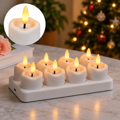 🕯️ Rechargeable Flameless LED Candles with Remote & Timer, Flickering Light for Home Holiday Decor