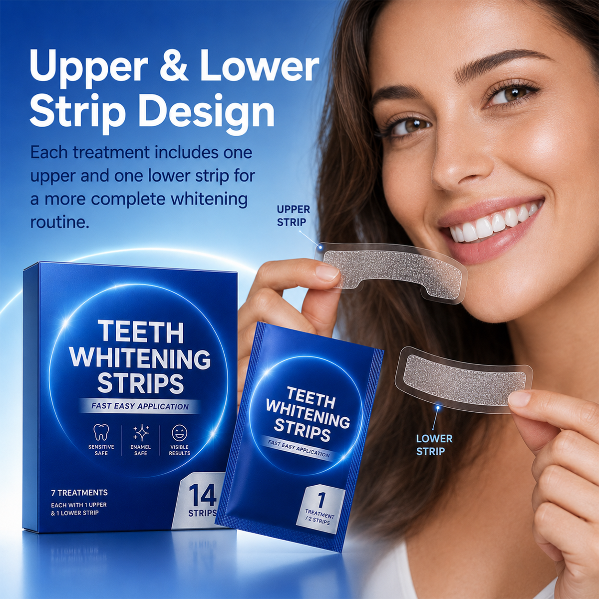 14 Count Premium Teeth Whitening Strips for Stain Removal