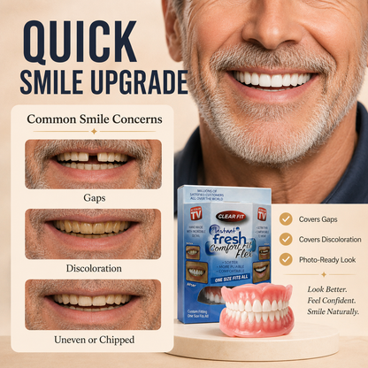 Comfort‑Fit Flexible Cosmetic Teeth for Senior Men
