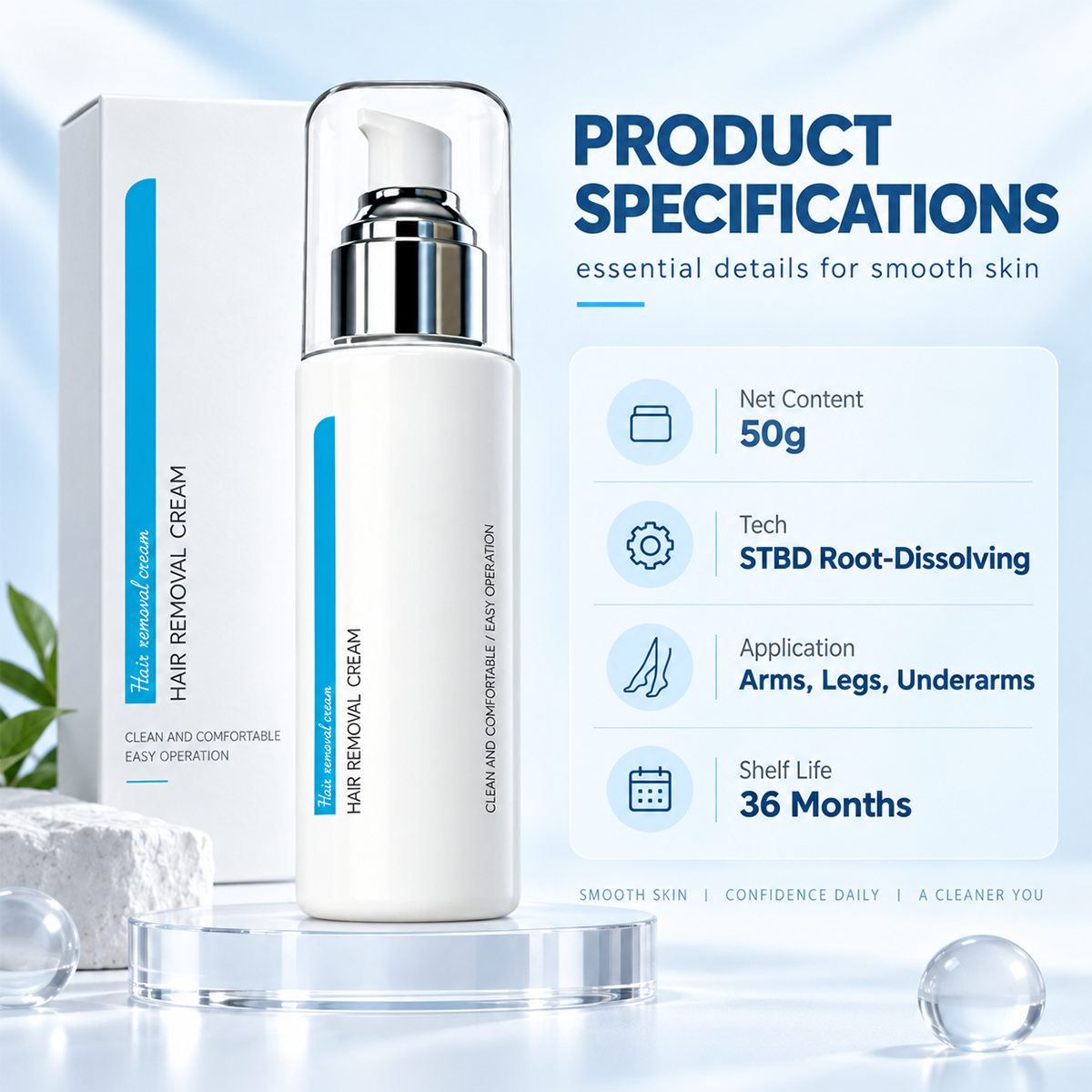 ❄️🌸 Ice‑Cooling Hair Removal Cream – Gentle for Sensitive Skin ✨