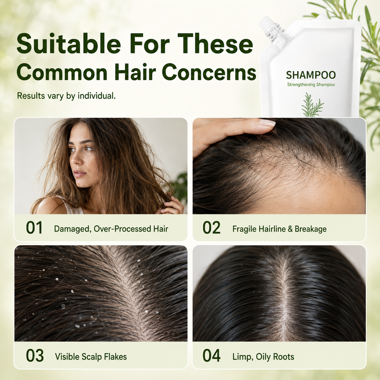 Strengthening Shampoo for Reducing Hair Shedding & Breakage