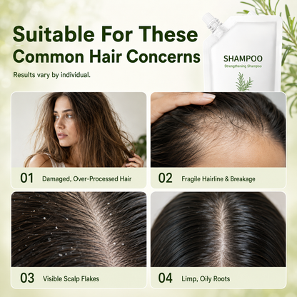 Strengthening Shampoo for Reducing Hair Shedding & Breakage