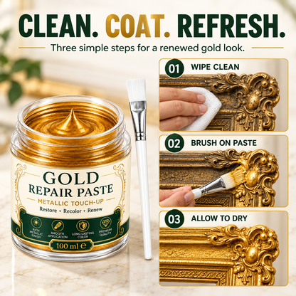 Gold Metallic Refinishing Repair Paste with Brush