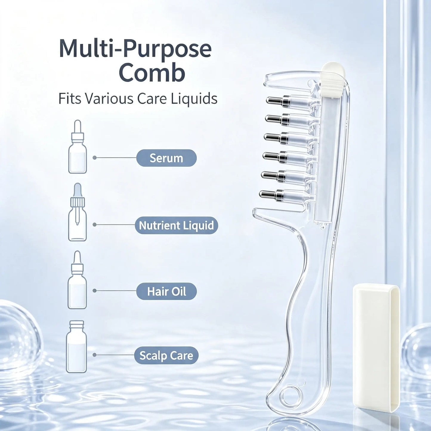 Refillable Scalp Liquid Applicator Massage Comb for Hair Root Oil Care
