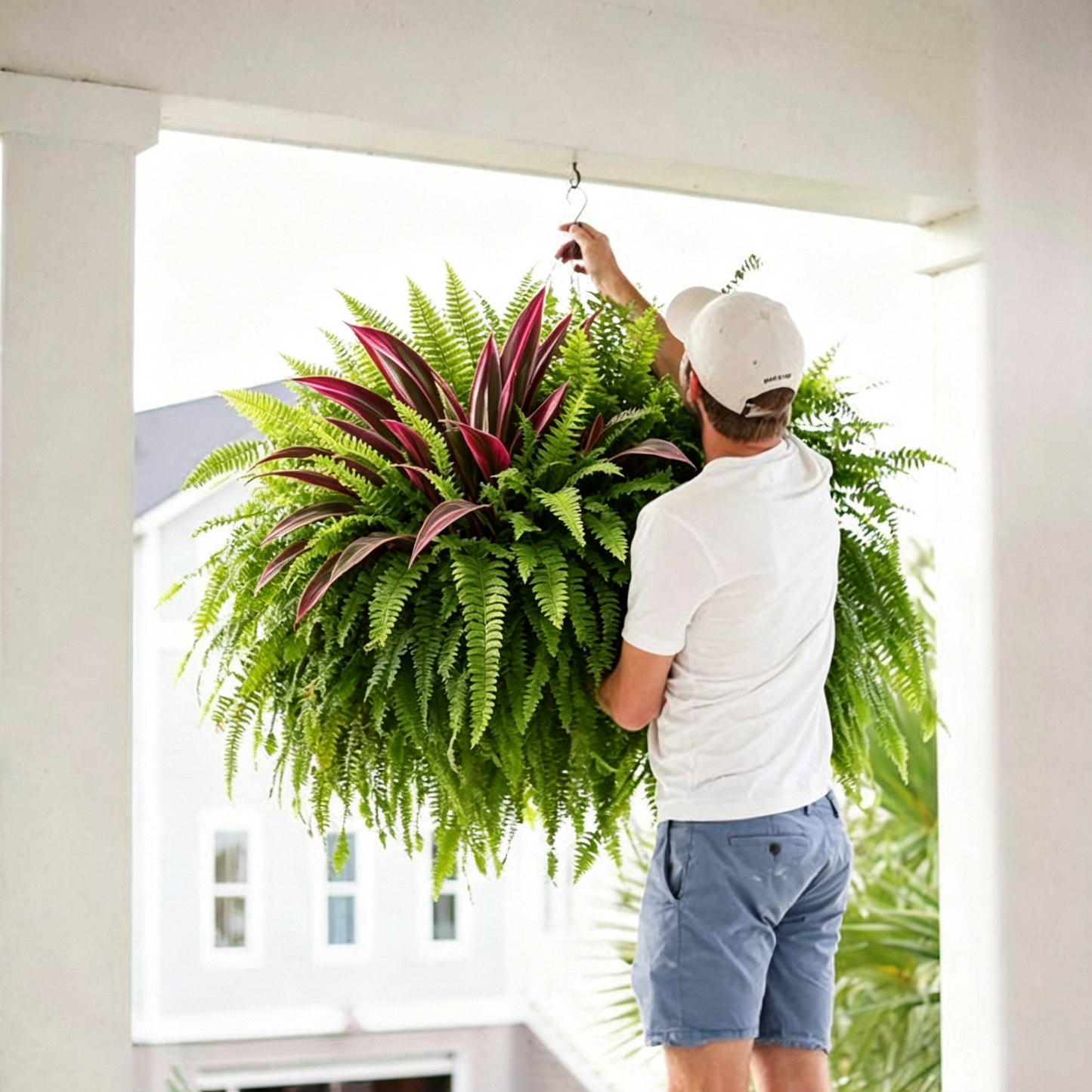 🔥UV‑Resistant Artificial Fern & Red Dracaena Decor Plants