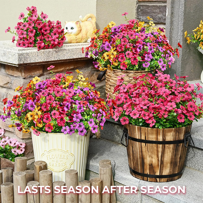 Halloween Artificial Fall Flowers, Realistic UV Resistant Zero Maintenance Outdoor Decor
