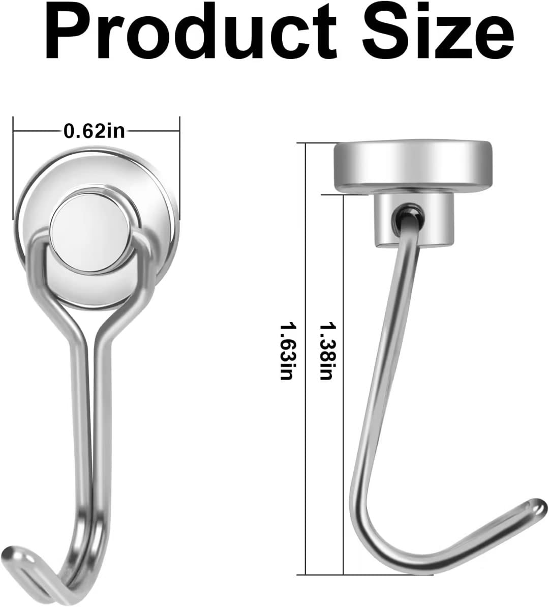 Swivel Neodymium Magnetic Hooks (30 lbs Hold)