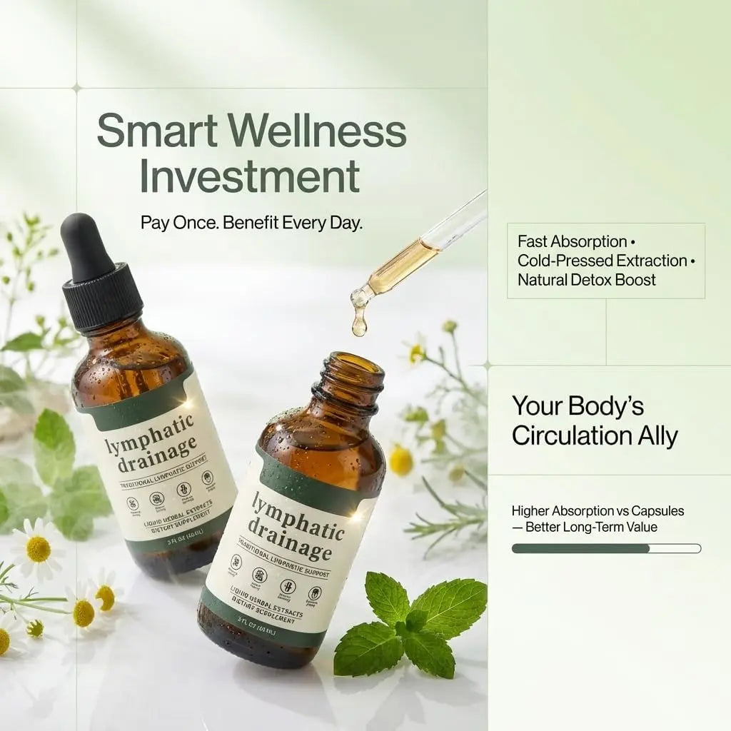 Organic Herbal Lymph Support Drops, Immunity & Vitality Daily Supplement