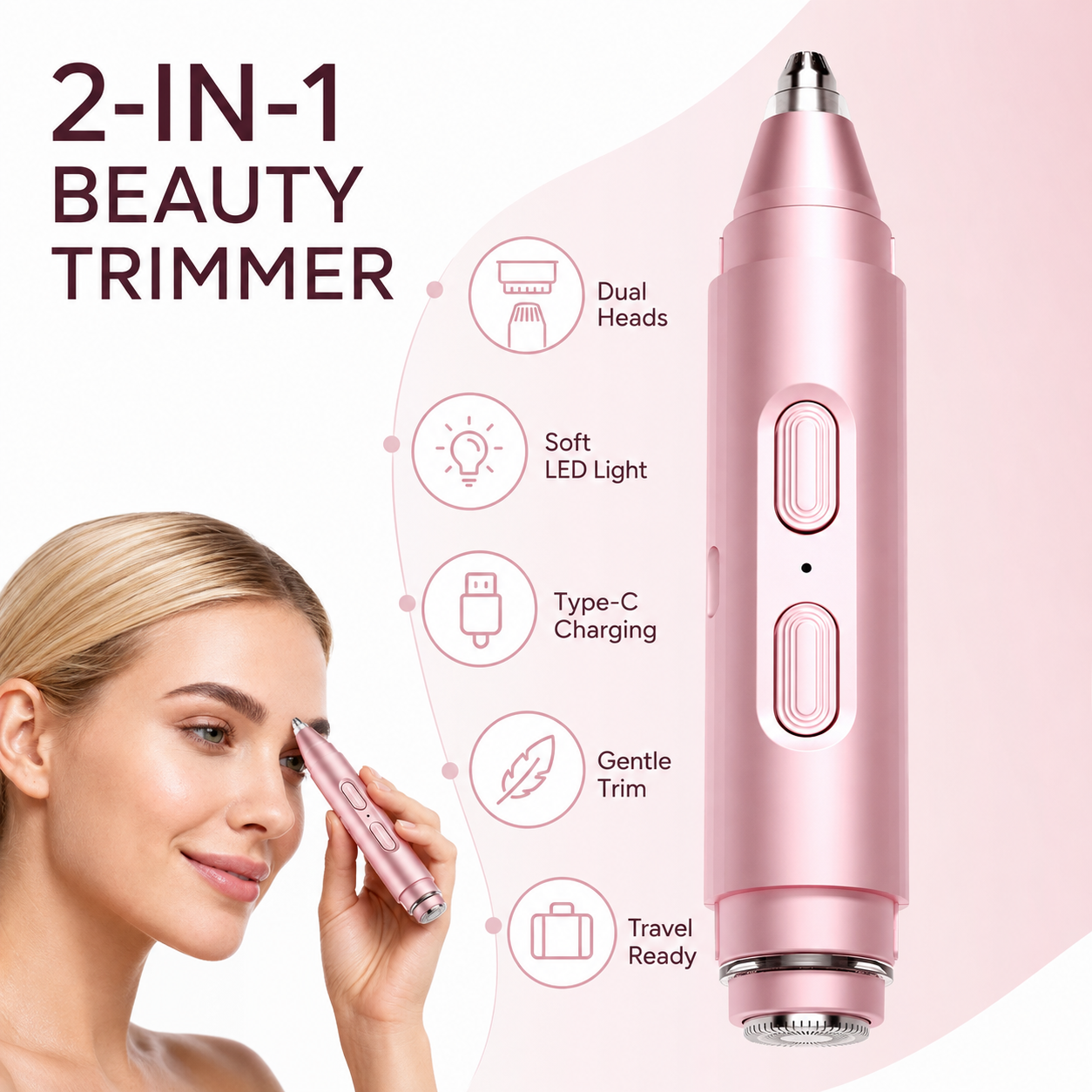 2 in 1 facial & eyebrow hair trimmer