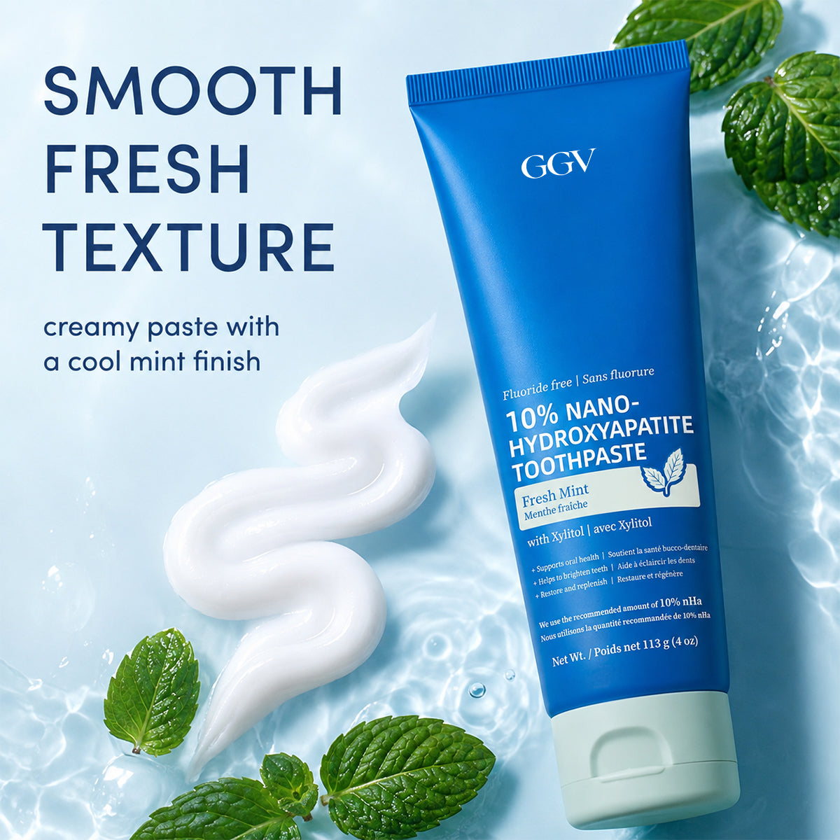 10% Nano Hydroxyapatite Whitening Toothpaste, Gentle Enamel Support