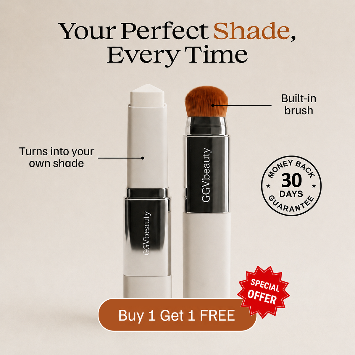 GGVbeauty Color-Changing Foundation Stick