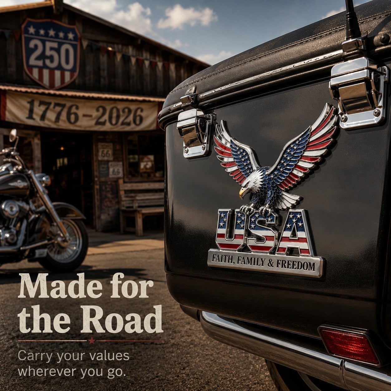 Patriotic 250 Years Metal Emblem