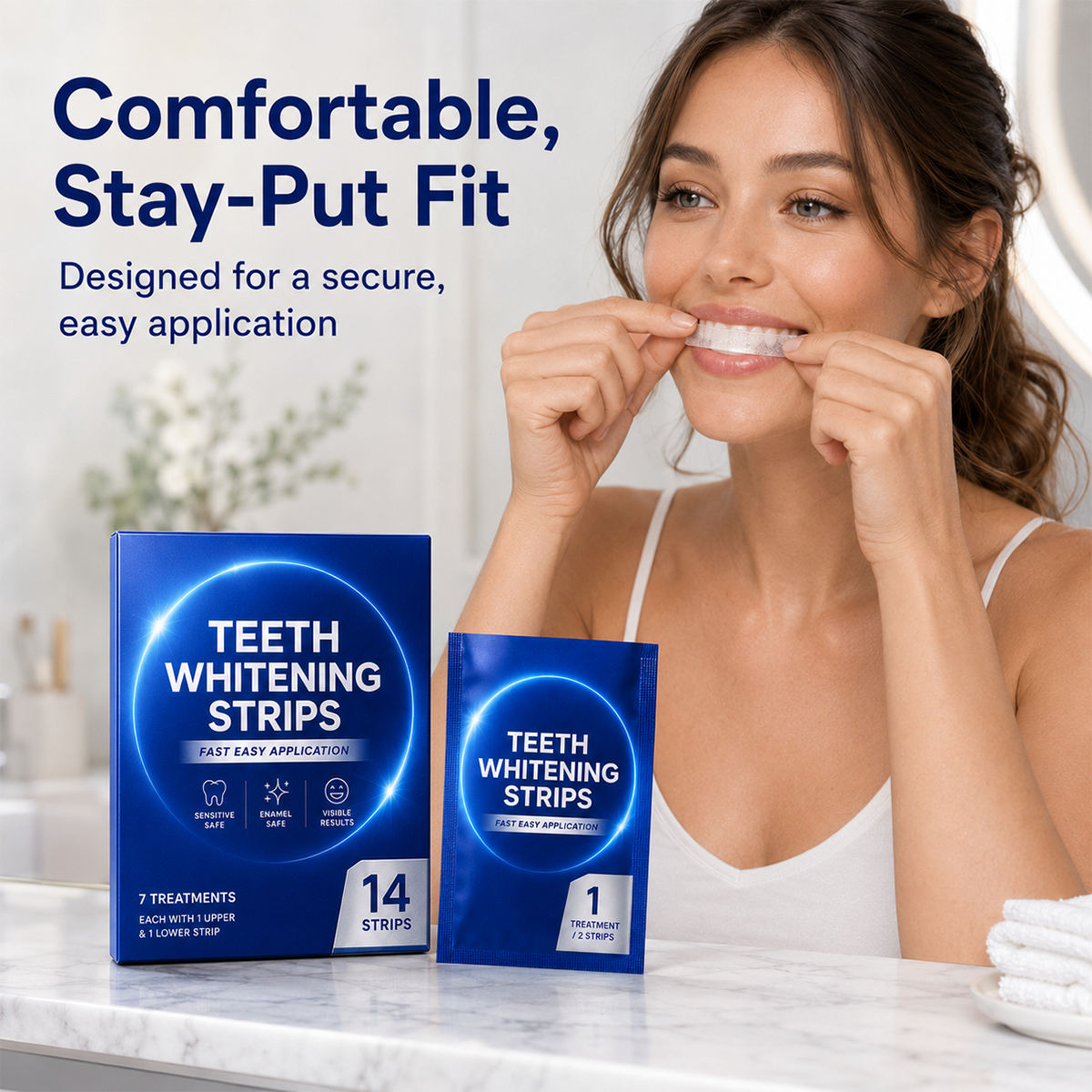14 Count Premium Teeth Whitening Strips for Stain Removal