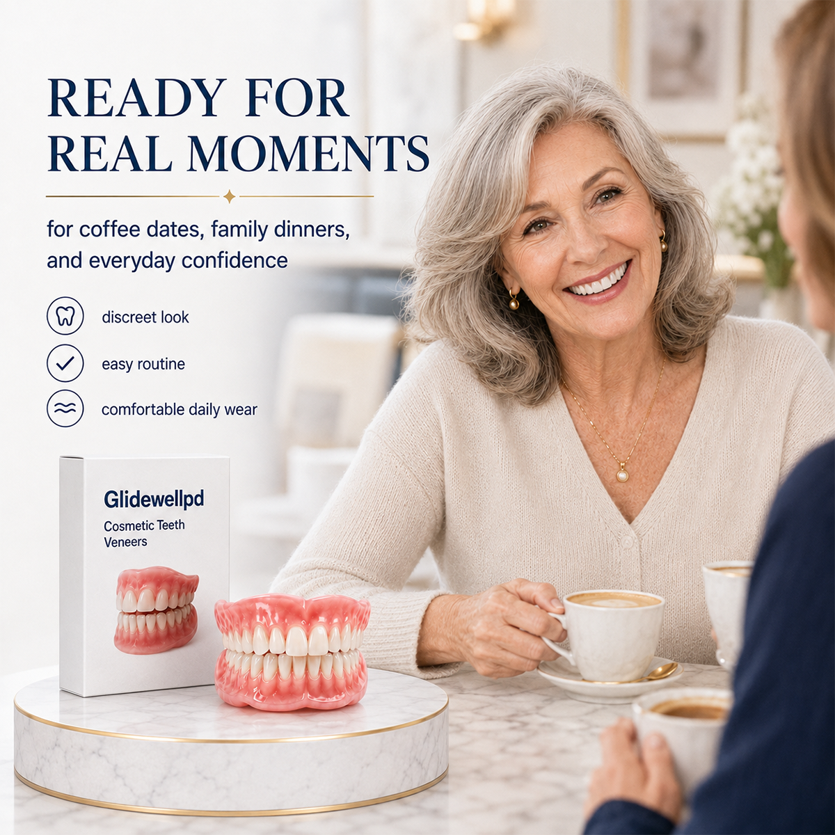 Comfort Full‑Cover Dentures for Senior Women