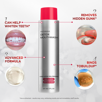 Advanced Stain-Lifting Whitening Mouthwash: Visible Debris Removal & Fresh Breath