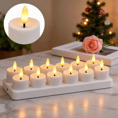 🕯️ Rechargeable Flameless LED Candles with Remote & Timer, Flickering Light for Home Holiday Decor