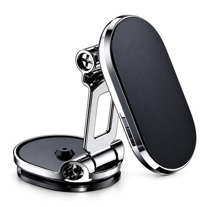 Foldable Magnetic Car Phone Holder, Zinc Alloy 360° Rotating Dashboard Mount