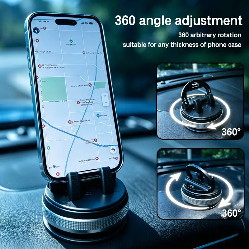 Car Phone Holder, 360° Rotatable Dashboard Mount for Navigation