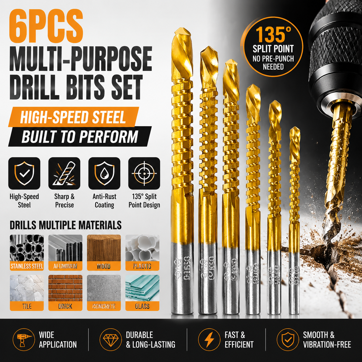 ✨6 Counts Metalworking Ldeal For Drilling