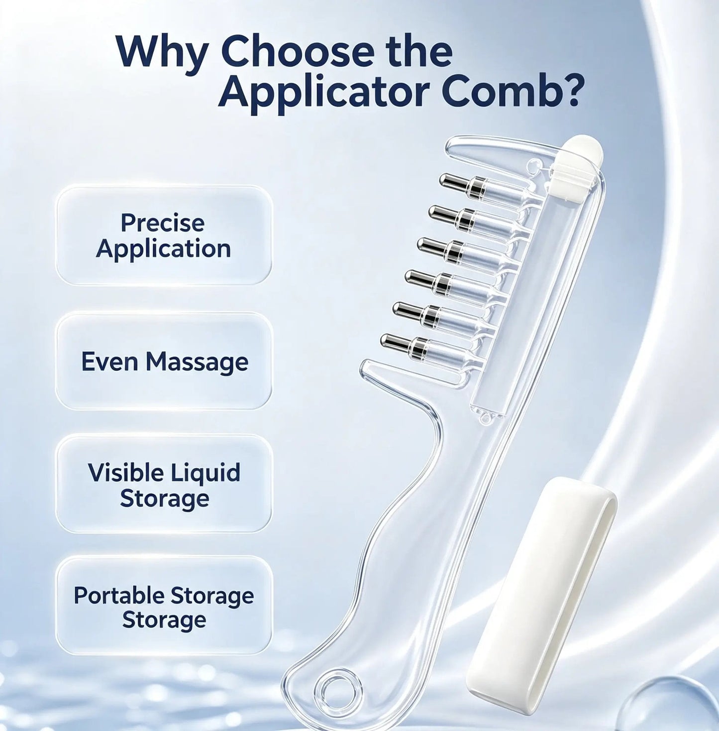 Refillable Scalp Liquid Applicator Massage Comb for Hair Root Oil Care