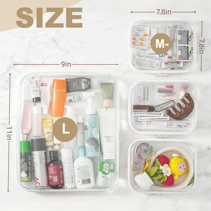 Portable Clear PVC Hard Zipper Organizer Box for Multi‑Purpose Storage