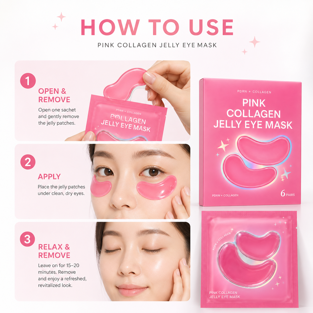 PDRN Pink Collagen Hydrogel Eye Patches