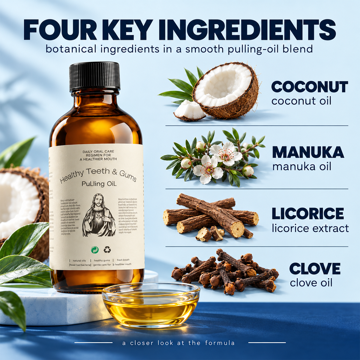 Natural All-In-One Oil Pulling Rinse for Oral Care