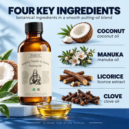 Natural All-In-One Oil Pulling Rinse for Oral Care