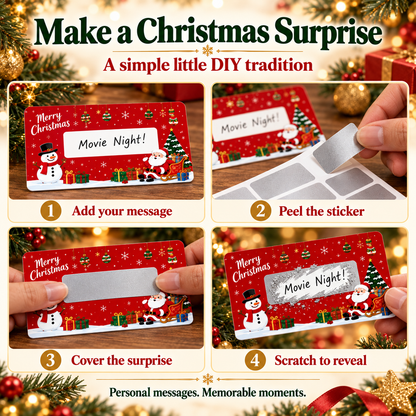 🎄60Pcs Kids Christmas Scratch Off Reward Cards, Xmas Party Supplies