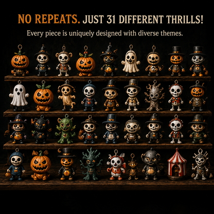 🎉🎃 Nights of Fright Halloween Countdown Box | Unique Mini Figurines, Hanging Charms & Spooky Collectibles 👻✨